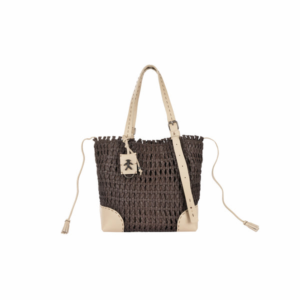 Henry Beguelin Daria M Perline Intreccio Bambù Dark Brown