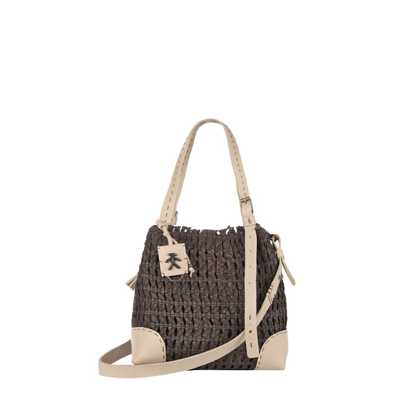 henry beguelin Daria M Perline Intreccio Bambù Dark Brown