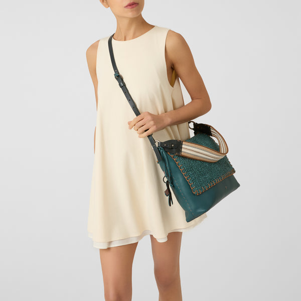 Henry Beguelin Diva Ricamo M Intreccio Uncinetto Teal