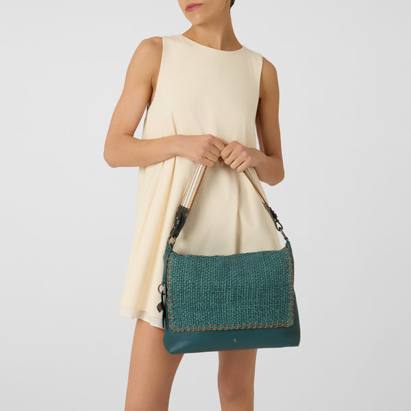 Henry Beguelin Diva Ricamo M Intreccio Uncinetto Teal