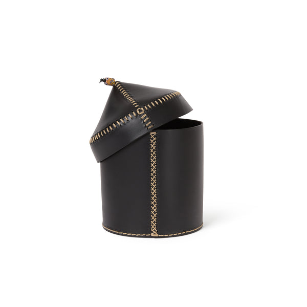 Henry Beguelin Gran Vezir L Round Leather Box Black