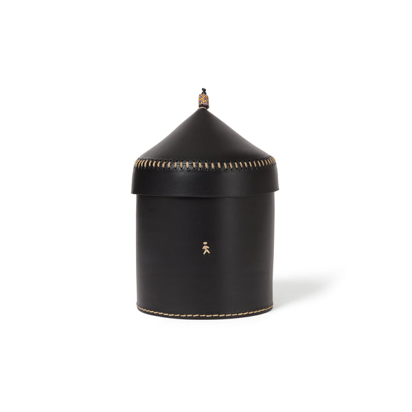 henry beguelin Gran Vezir L Round Leather Box Black
