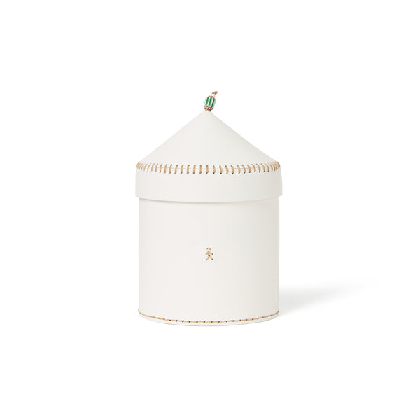 henry beguelin Gran Vezir L Round Leather Box White