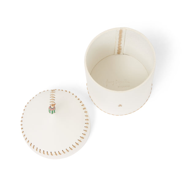 Henry Beguelin Gran Vezir M Round Leather Box White