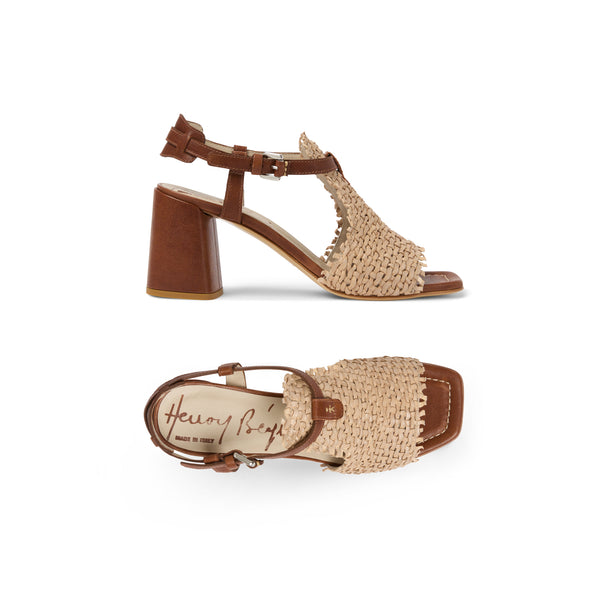henry beguelin Heel Sandal Intreccio Madreperla Beige