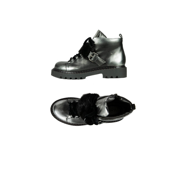 henry beguelin Ankle Boot Fur Metal Sport Silver