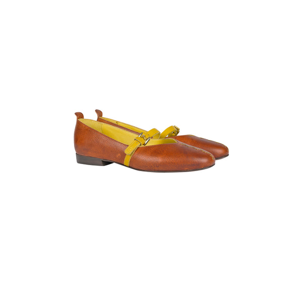 Henry Beguelin Ballerina Ricamo Tamponato Cuoio