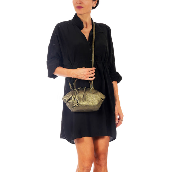 Henry Beguelin Beauty Bag Vegetal Lamè Bronze