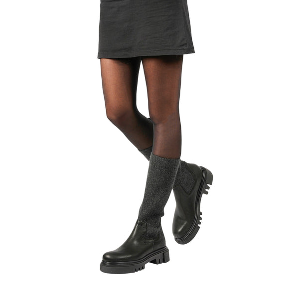 Henry Beguelin Boot Old Iron Stretch Wool Black