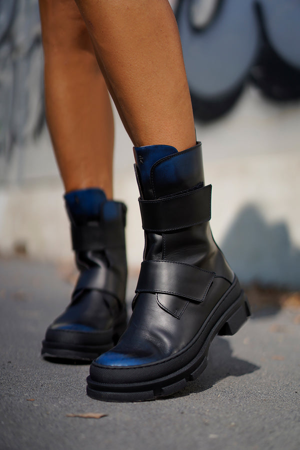 henry beguelin Brushed Combat Boot Electric Blue