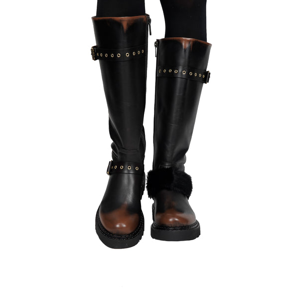 Henry Beguelin Brushed High Boot Brandy