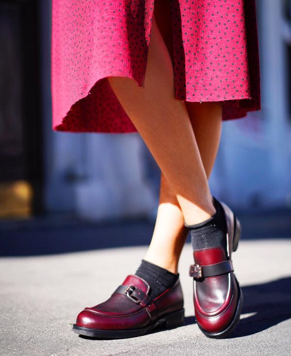 henry beguelin Buckle Moccasin Spazzolato Burgundy