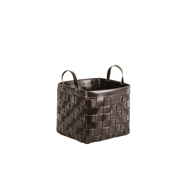 henry beguelin Cesta Quadrata Square Basket Brown