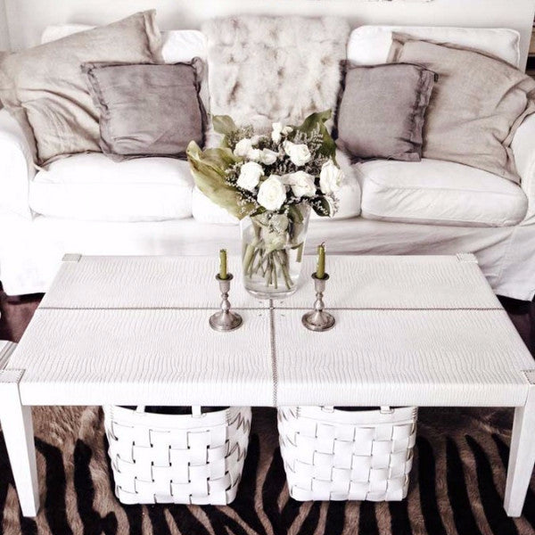 henry beguelin Cesta Quadrata Square Basket White