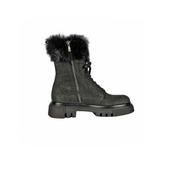 Henry Beguelin Combat Boot Grattato Black
