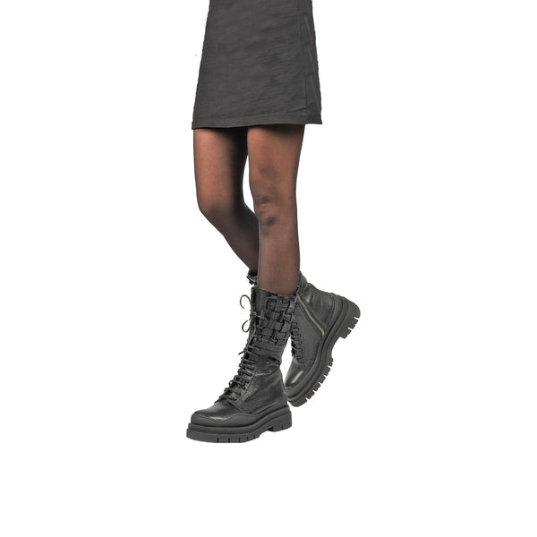 Henry Beguelin Combat Boot Intreccio Cesta Black