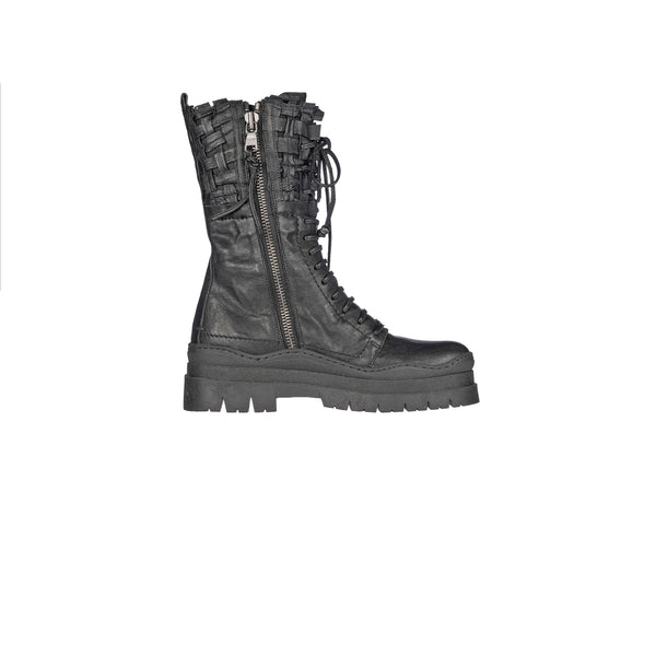 Henry Beguelin Combat Boot Intreccio Cesta Black