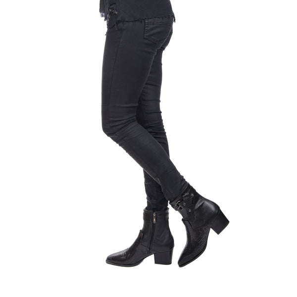 Henry Beguelin COWBOY BOOT PRINTED PYTHON Black