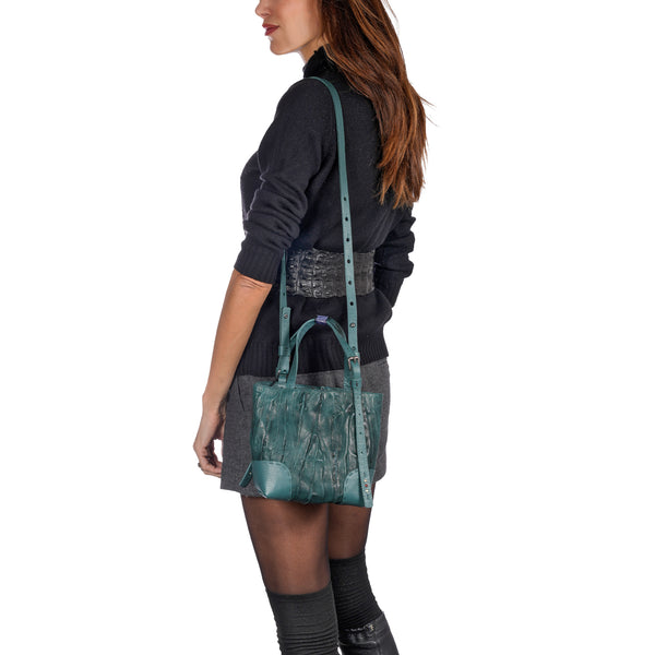 Henry Beguelin Daria S Zip Plissettato Teal