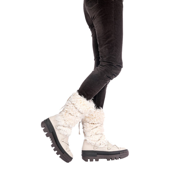 Henry Beguelin Fur Boot Muflone Chalk White