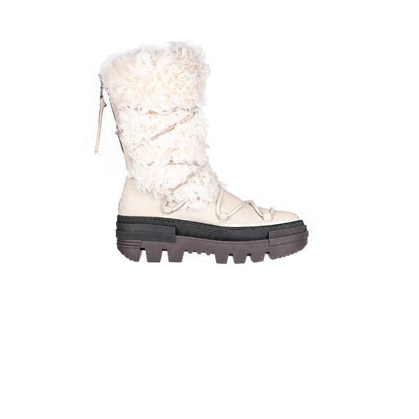 Henry Beguelin Fur Boot Muflone Chalk White