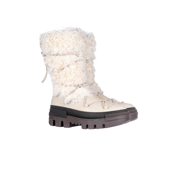 henry beguelin Fur Boot Muflone Chalk White