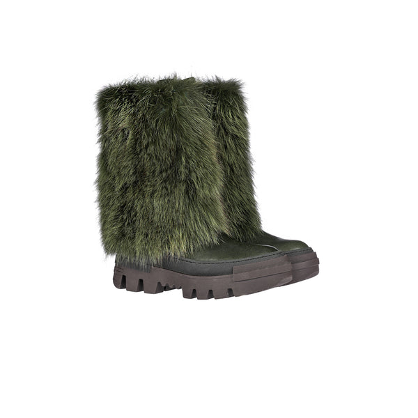 henry beguelin Fur Combat Boot Messico Dark Green