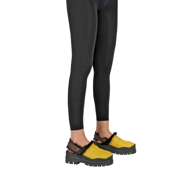 Henry Beguelin Fur Slipper Nylon Curry