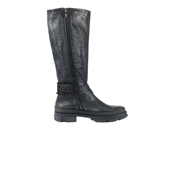 Henry Beguelin High Boot Woven Strap Anthracite