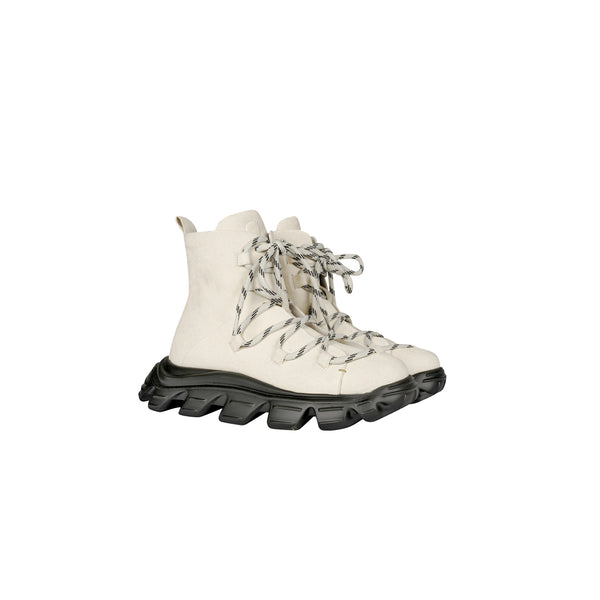 Henry Beguelin High Sneaker Grattato Chalk White