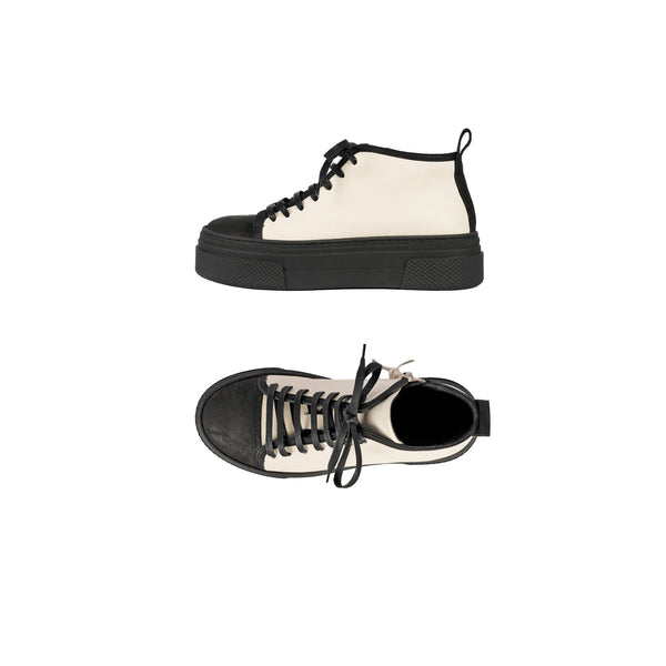 henry beguelin High Sneaker Grattato Chalk White