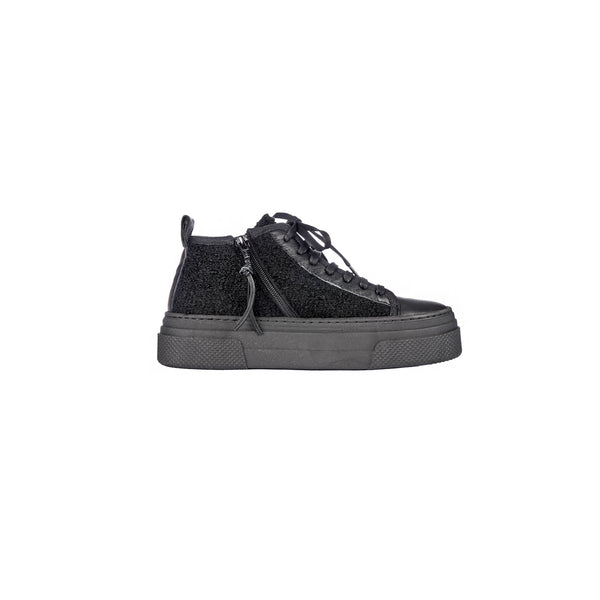Henry Beguelin High Wool Sneaker Bouclè Black