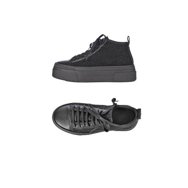 henry beguelin High Wool Sneaker Bouclè Black