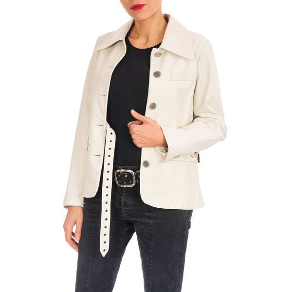 Henry Beguelin Jacket Nappa Chalk White