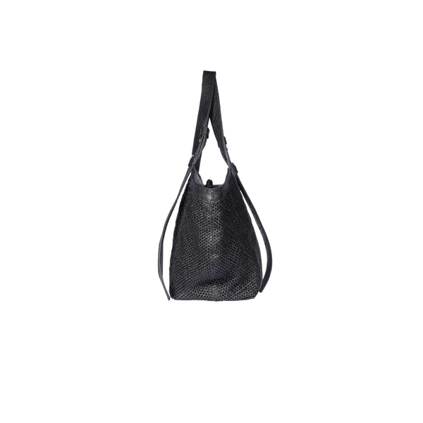 Henry Beguelin Jar Bag L Rete Lamè Black