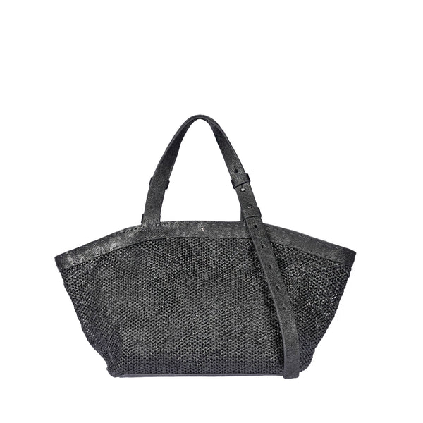 henry beguelin Jar Bag L Rete Lamè Black