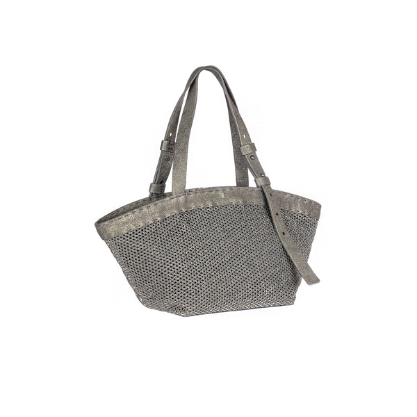 Henry Beguelin Jar Bag M Rete Lamè Lead