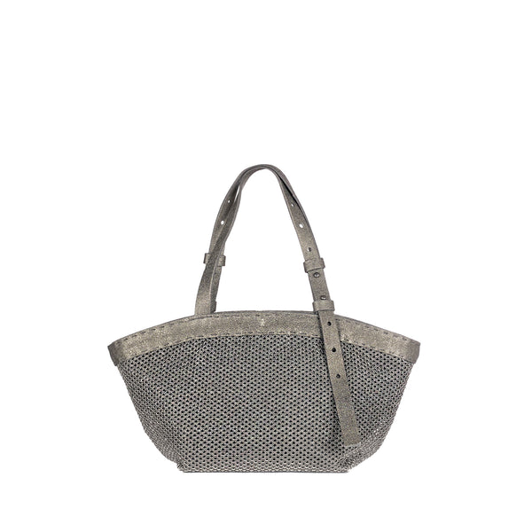 henry beguelin Jar Bag M Rete Lamè Lead