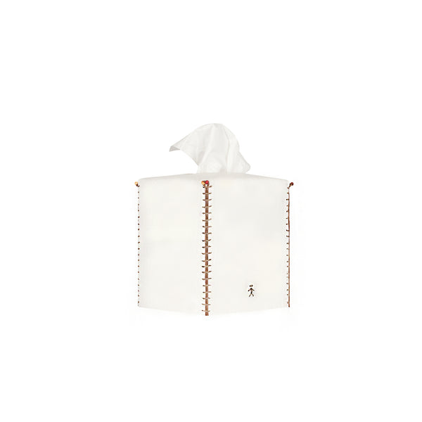 henry beguelin Kleenex Box Square Cuoio White
