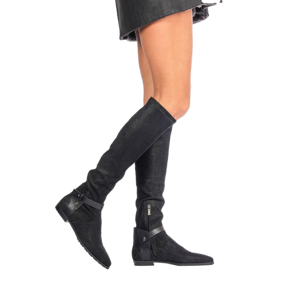 Henry Beguelin Knee Boot Stretch Stellare Black