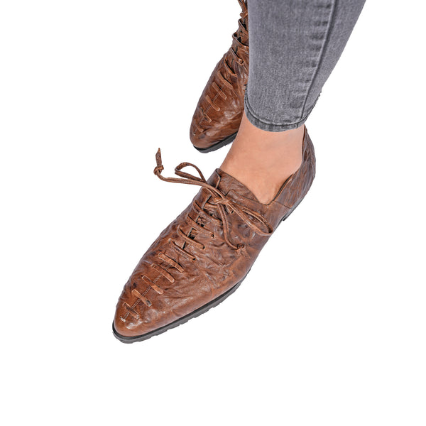 Henry Beguelin Lace-Up Loafer Stropicciato Brown
