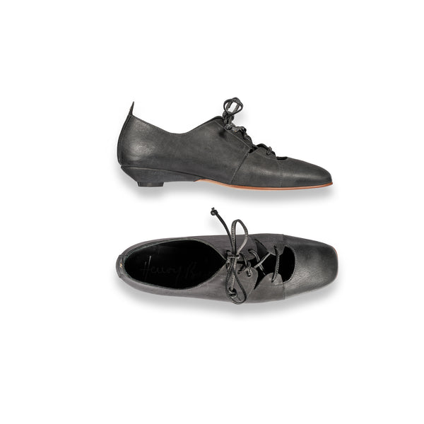 henry beguelin Lace-up Low Heel Sbiancato Black