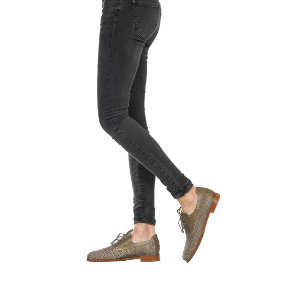 Henry Beguelin Lace-up Shoe Mesh Lamè Bronze