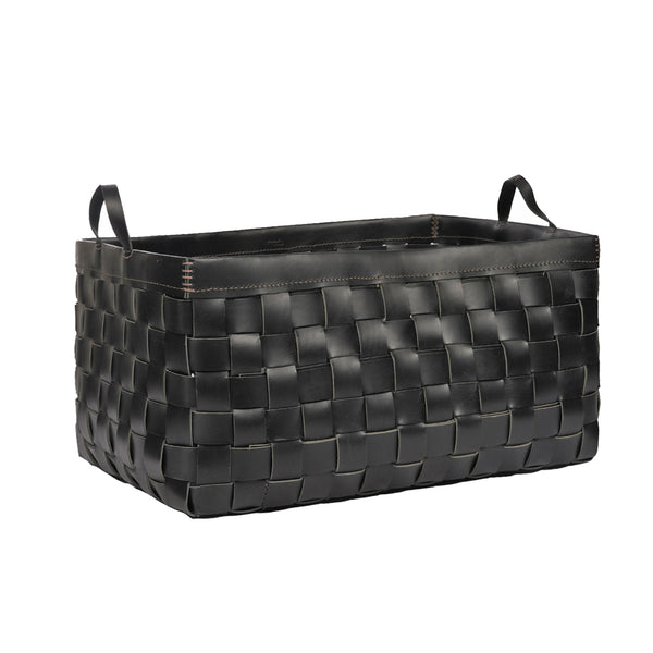 henry beguelin Large Basket Leather Black