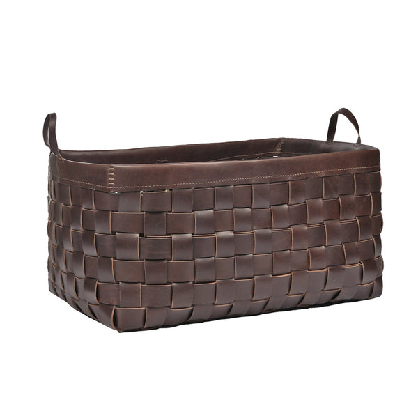 henry beguelin Large Basket Leather Dark Brown