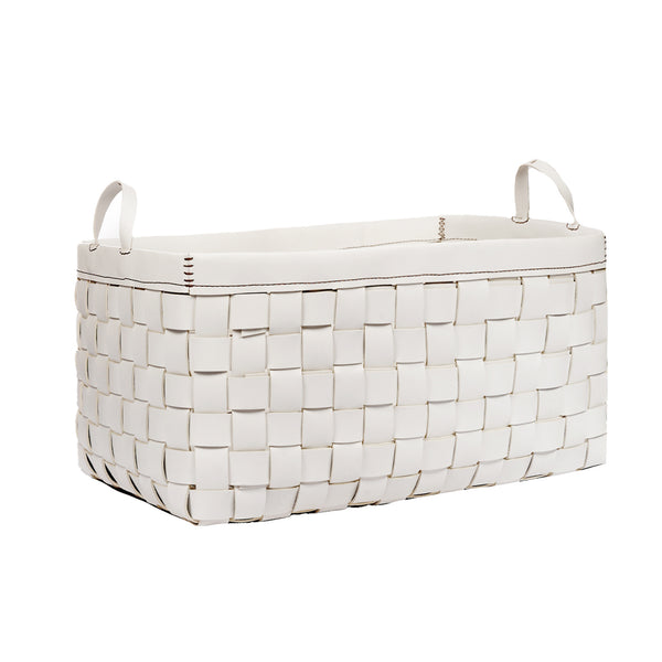 henry beguelin Large Basket Leather White