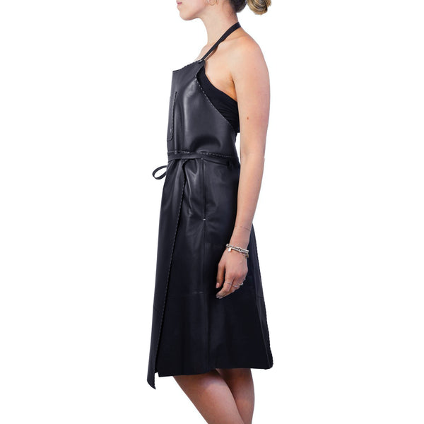 Henry Beguelin Leather Apron Dress Black