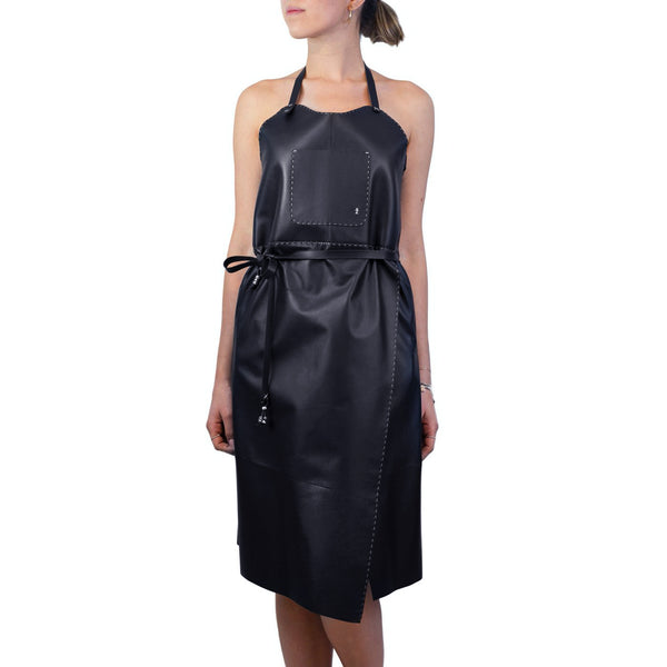 henry beguelin Leather Apron Dress Black