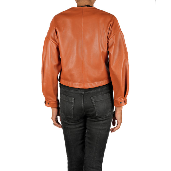 Henry Beguelin Leather Bomber Jacket Brandy