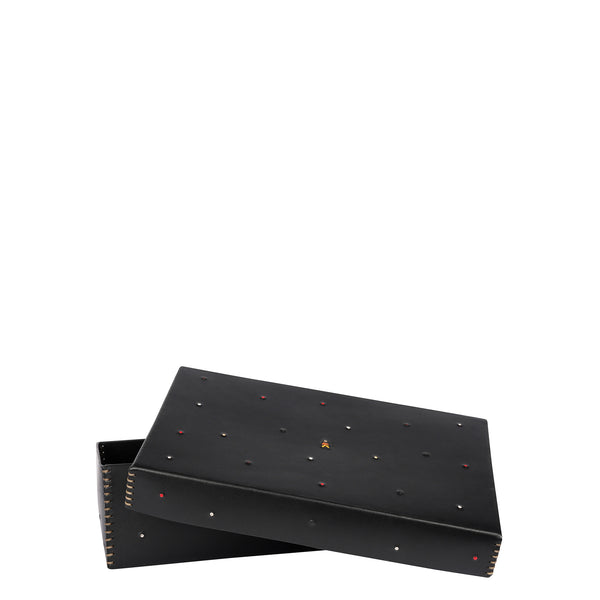 Henry Beguelin Leather Box Perline L Black